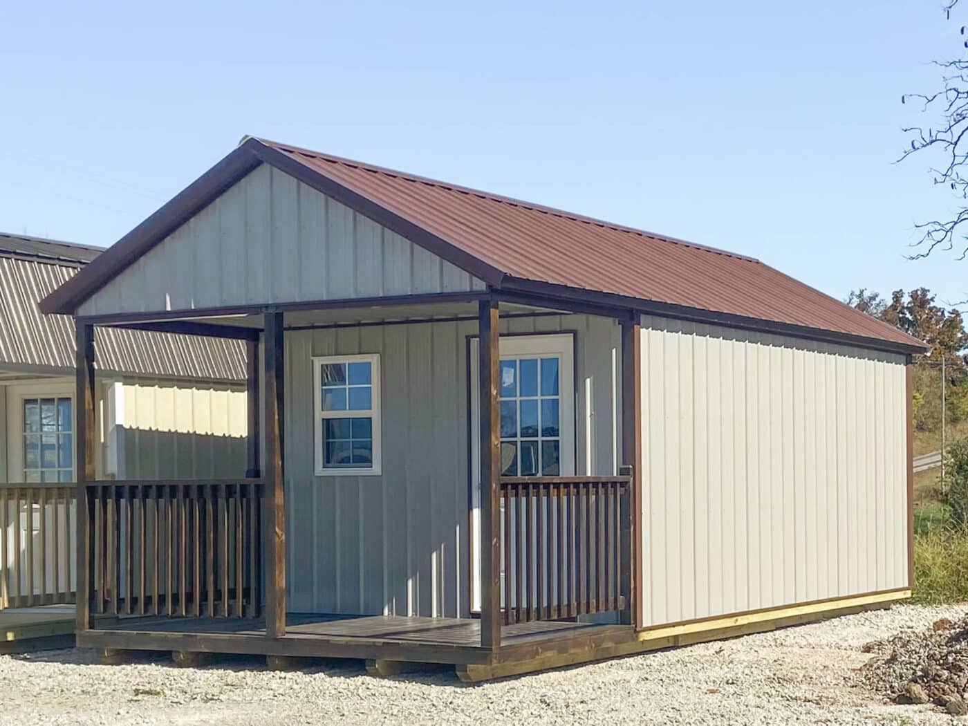 a frame cabin built by Premier Barns in Missouri
