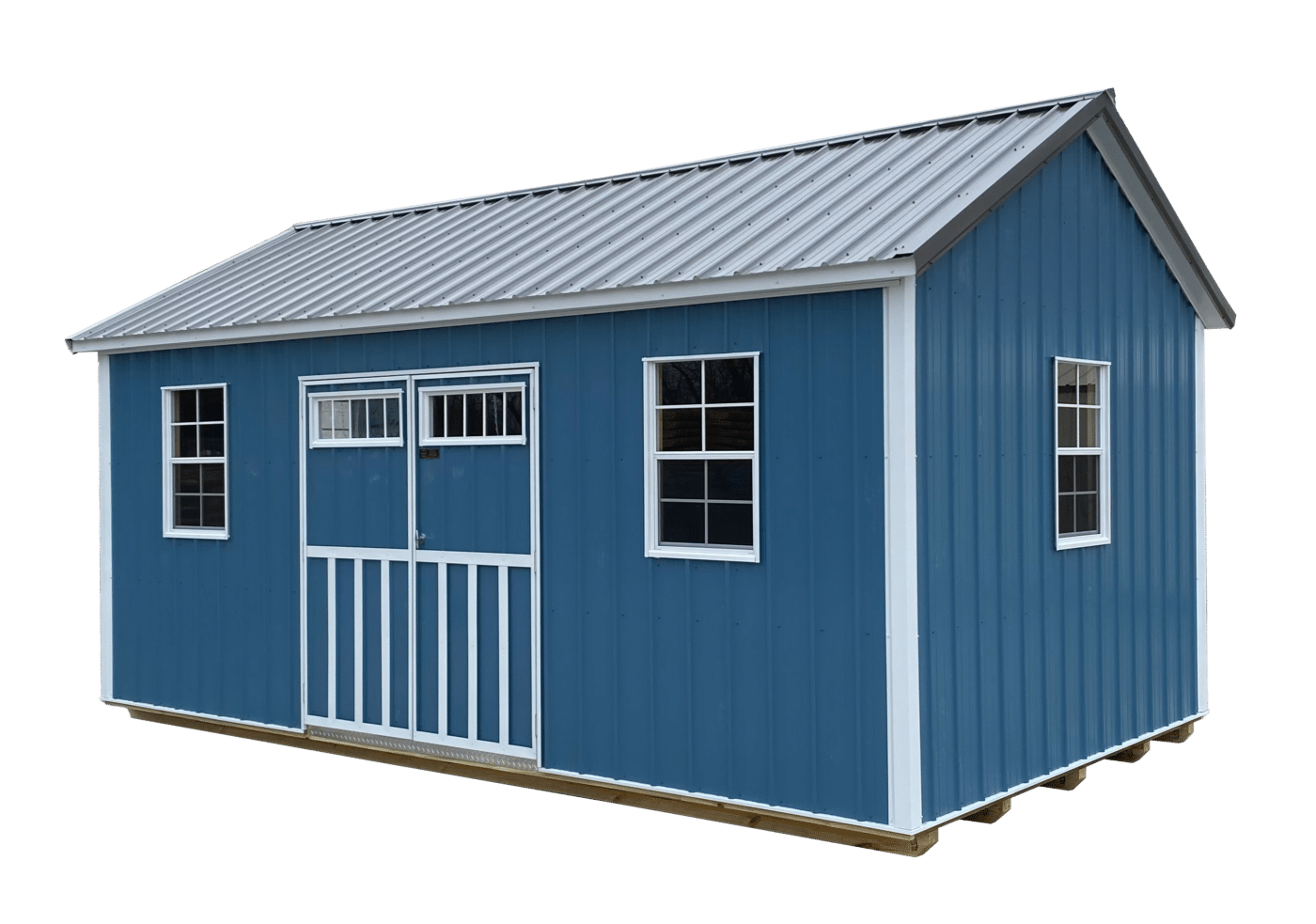 premier barns blue cottage shed cutout