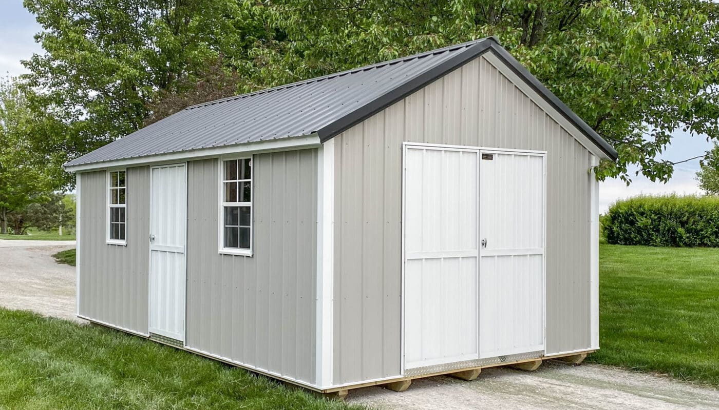 shed built by Premier Barns in Missouri with custom features