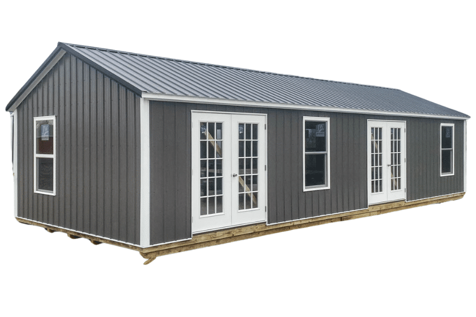 Standard A-frame cabin built by Premier Barns in Missouri and Kansas